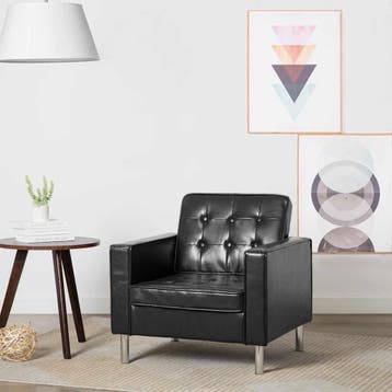 vidaXL Fauteuil zwart 75x70x75 cm kunstleer, Huis en Inrichting, Fauteuils, Verzenden, Nieuw