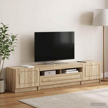 vidaXL 5-delige LED TV-kast Sonoma Eiken Bewerkt hout, Verzenden
