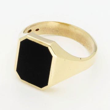 Ring - 14 karaat Geel goud - Onyx