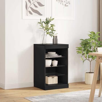 vidaXL Dressoir met LED-verlichting 41x37x67 cm zwart, Verzenden