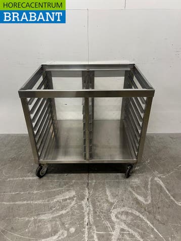 Châssis mobile en acier inoxydable avec étagère 92,5 x 67,5, Verzenden