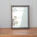 Vitrine - Wandmededelingsbord met spiegel, matglas - Hout,
