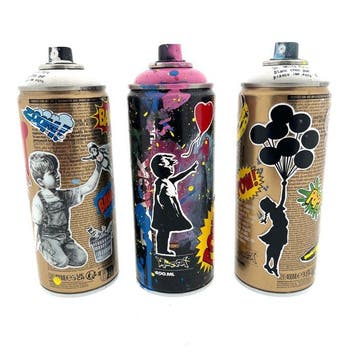 Koen Betjes (1992) - Tribute to Banksy (3 Set) Spraycan’s