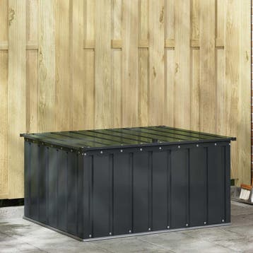 vidaXL Tuinopslagdoos Zwart 101 x 82 x 50 cm Staal, Verzenden