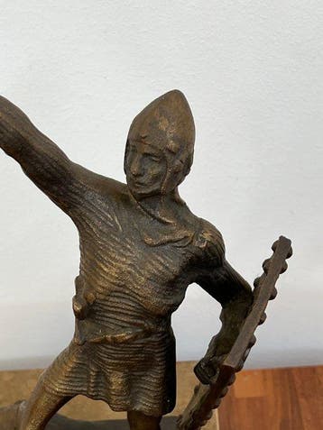 sculptuur, Alberto da Giussano - 43 cm - Brons, Marmer