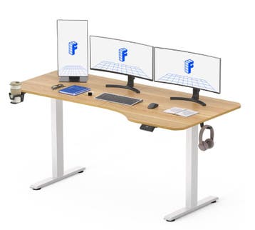 Zit sta bureau - Elektrisch - Verstelbaar - 160x75 cm - Wit, Verzenden, Nieuw