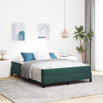 vidaXL Boxspring bed met matras Donkergroen 160 x 200 cm, Verzenden, Nieuw