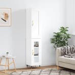 vidaXL Hoge kast 34,5x34x180 cm bewerkt hout wit, Verzenden, Nieuw