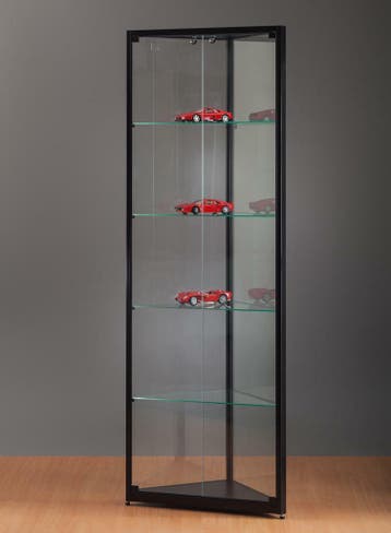 *TIP*  Luxe vitrinekast hoek zwart 50 cm, Ophalen of Verzenden