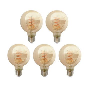 AANBIEDING Voordeelpak 5 stuks LED Filament Globe lamp amber, Verzenden