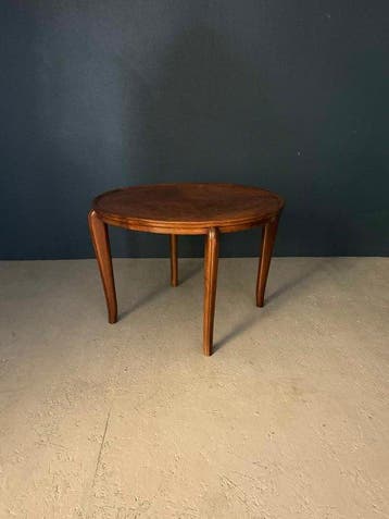 Salontafel - Hout - Ronde Art Deco salontafel