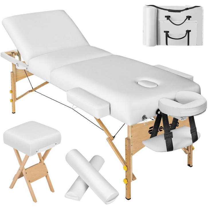 tectake Massagetafel-set 3 zones met 10cm matras, rolkussens, Sport en Fitness, Massageproducten, Verzenden