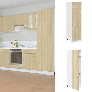 vidaXL Ombouwkast voor koelkast Lyon 60x57x207 cm sonoma, Huis en Inrichting, Verzenden, Nieuw