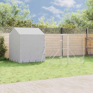 vidaXL Hondenkennel met dak 4x4x2,5 m gegalvaniseerd staal, Verzenden, Nieuw