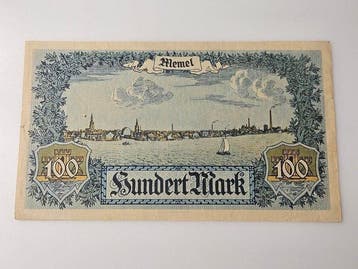 Memel. - 100 Mark 1922 - Pick 9 (Zonder minimumprijs)