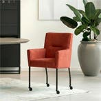 Leren eetkamerstoel Lucky - Kenia Burgundy (rood), Huis en Inrichting, Stoelen, Bohemian, Industrieel, Modern, Scandinavisch, Nieuw