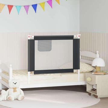 vidaXL Bedhekje peuter 100x25 cm stof donkergrijs, Verzenden
