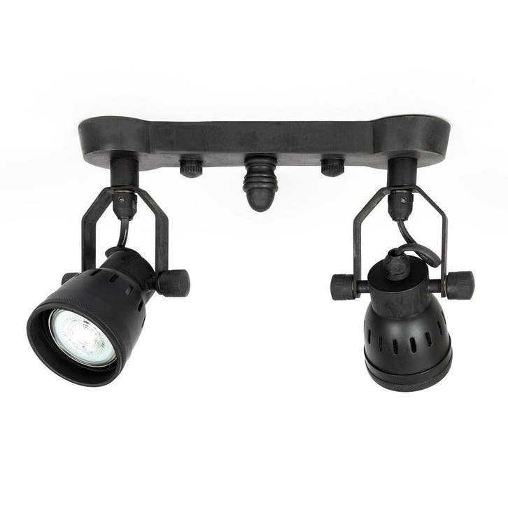 Spots opbouw Messing Opbouwspot Indigo Double Antiek Zwart, Maison & Meubles, Lampes | Autre, Envoi