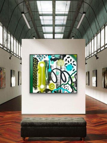 Nuno Barbedo (1983) - Green Visions (XL Size Painting)