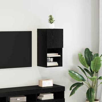 vidaXL Wand gemonteerd TV Kast 30,5 x 30 x 60 cm Zwart Eiken, Verzenden