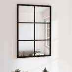 vidaXL Wandspiegel 60x40 cm metaal zwart, Huis en Inrichting, Woonaccessoires | Spiegels, Verzenden, Nieuw