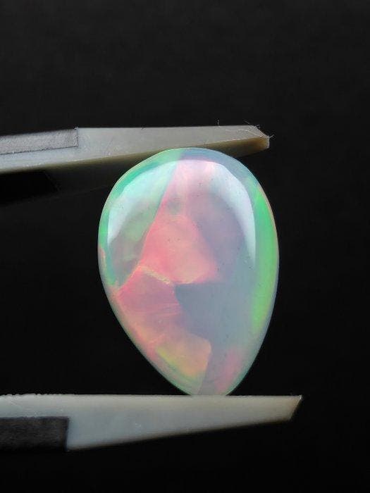 2.98ct Natural White Opal Cabochon - Hoogte: 14 mm -, Collections, Minéraux & Fossiles