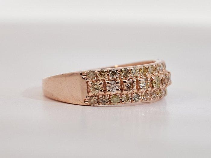 Zonder minimumprijs - Ring - 14 karaat Roségoud - 0.62ct., Bijoux, Sacs & Beauté, Bagues