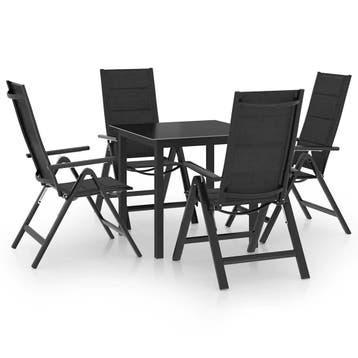 vidaXL 5-delige Tuinset aluminium antracietkleurig, Tuin en Terras, Verzenden, Nieuw, Tuinset