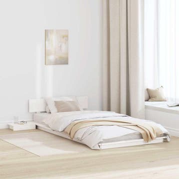 vidaXL Bedframe Wit 90 x 200 cm Hout, Huis en Inrichting, Slaapkamer | Bedden, Verzenden, Nieuw