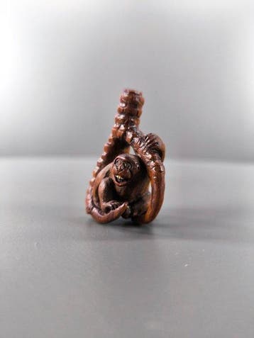 Japan - Meiji-tijdperk (1868-1912) Hout Netsuke katabori -