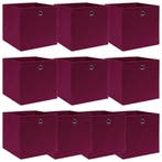 vidaXL Opbergboxen 10 st 32x32x32 cm stof donkerrood, Verzenden