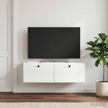 vidaXL Wandmontage TV-kast 98 x 41 x 30 cm Hoogglans Wit, Verzenden, Nieuw