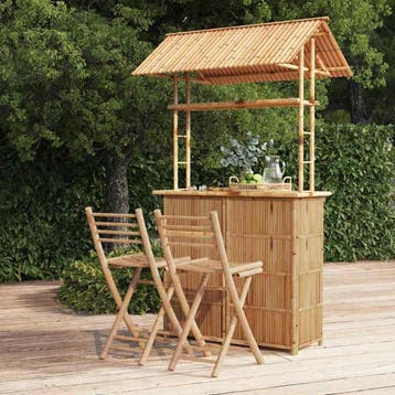 vidaXL 3-delige Barset bamboe, Tuin en Terras, Verzenden, Nieuw