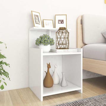 vidaXL Nachtkastje 40x35x60 cm bewerkt hout wit, Maison & Meubles, Verzenden