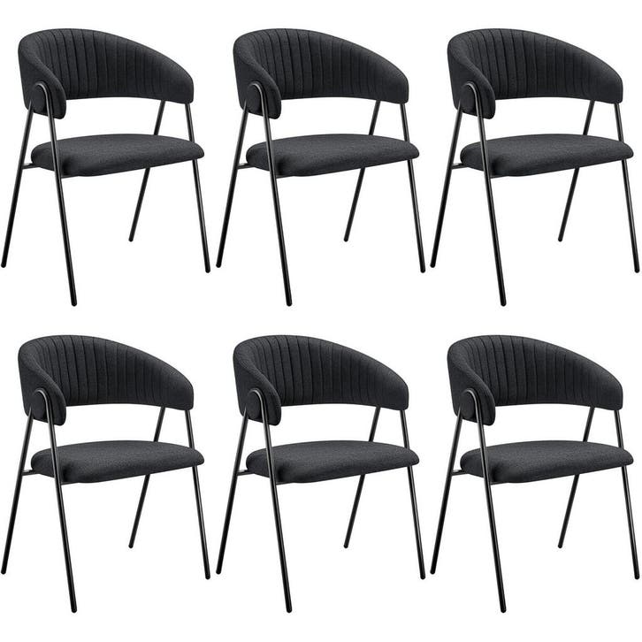 tectake Eetkamerstoel Bedano, gestoffeerd, geweven stof, 150, Huis en Inrichting, Stoelen, Verzenden