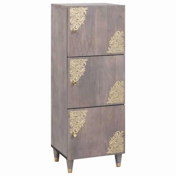 vidaXL Highboard Grijs en Goud 40 x 33 x 110 cm Massief, Huis en Inrichting, Verzenden, Nieuw