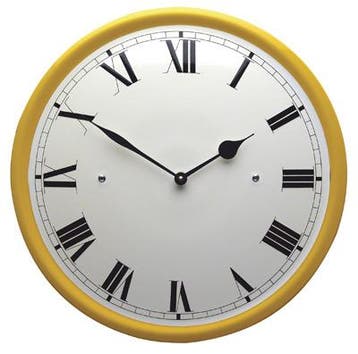 Emaille klok crème met gele rand, Verzamelen, Verzenden, Nieuw