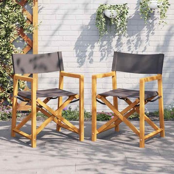 vidaXL Regisseursstoelen 2 st inklapbaar stof donkergrijs, Tuin en Terras, Verzenden, Nieuw