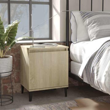 vidaXL Nachtkastjes met metalen poten 40x30x50 cm sonoma, Verzenden