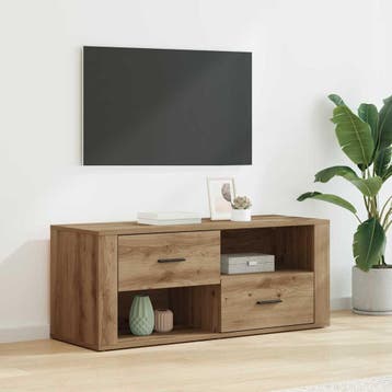 vidaXL TV Kast 100 x 35 x 40 cm Artisan Eiken Bewerkt hout, Verzenden, Nieuw