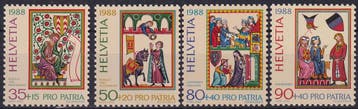 Zwitserland - 1988 - Pro Patria - Postfris, Verzenden