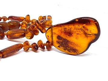 Pure Cognac Drop - Natuurlijke Baltische Barnsteenketting -, Antiek en Kunst
