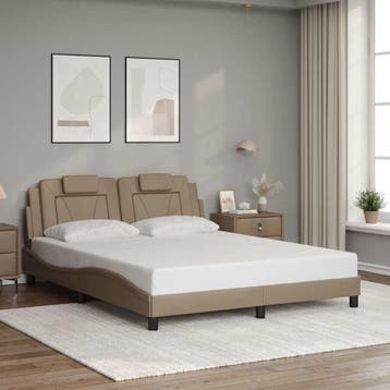 vidaXL Bedframe Viana zonder matras cappuccinokleurig, Verzenden, Nieuw