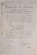 Document - Super Lotto Umberto II - Regio Decreto Autografo,