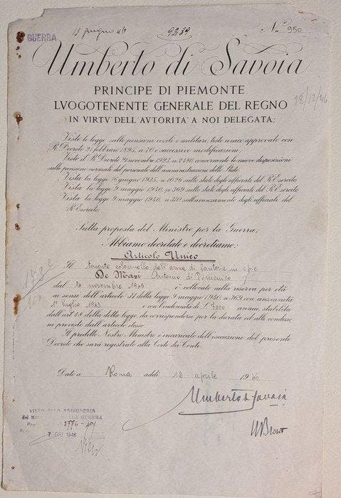 Document - Super Lotto Umberto II - Regio Decreto Autografo,, Verzamelen, Film en Tv