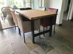 Set van 4 leren kuip eetkamerstoelen - met wieltjes -, Ophalen of Verzenden, Nieuw, Eén
