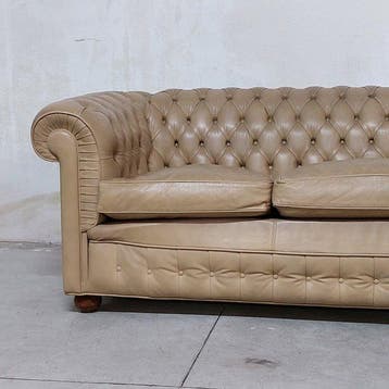 Chesterfield style - Sofa - Leder, Hout - club