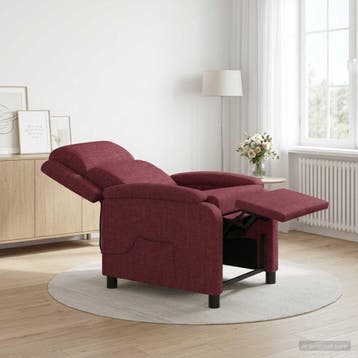 vidaXL Massage Relaxstoel Wijnrood Stof, Verzenden