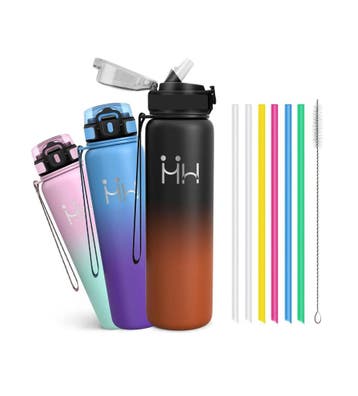 Isotherme Drinkfles - 1L - Sportdrinkfles met Rietje voor..., Ophalen of Verzenden, Nieuw