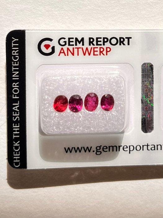 Zonder minimumprijs Robijn - 1.78 ct - Gem Report Antwerp, Bijoux, Sacs & Beauté, Pierres précieuses